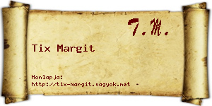 Tix Margit névjegykártya