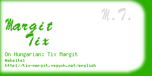 margit tix business card